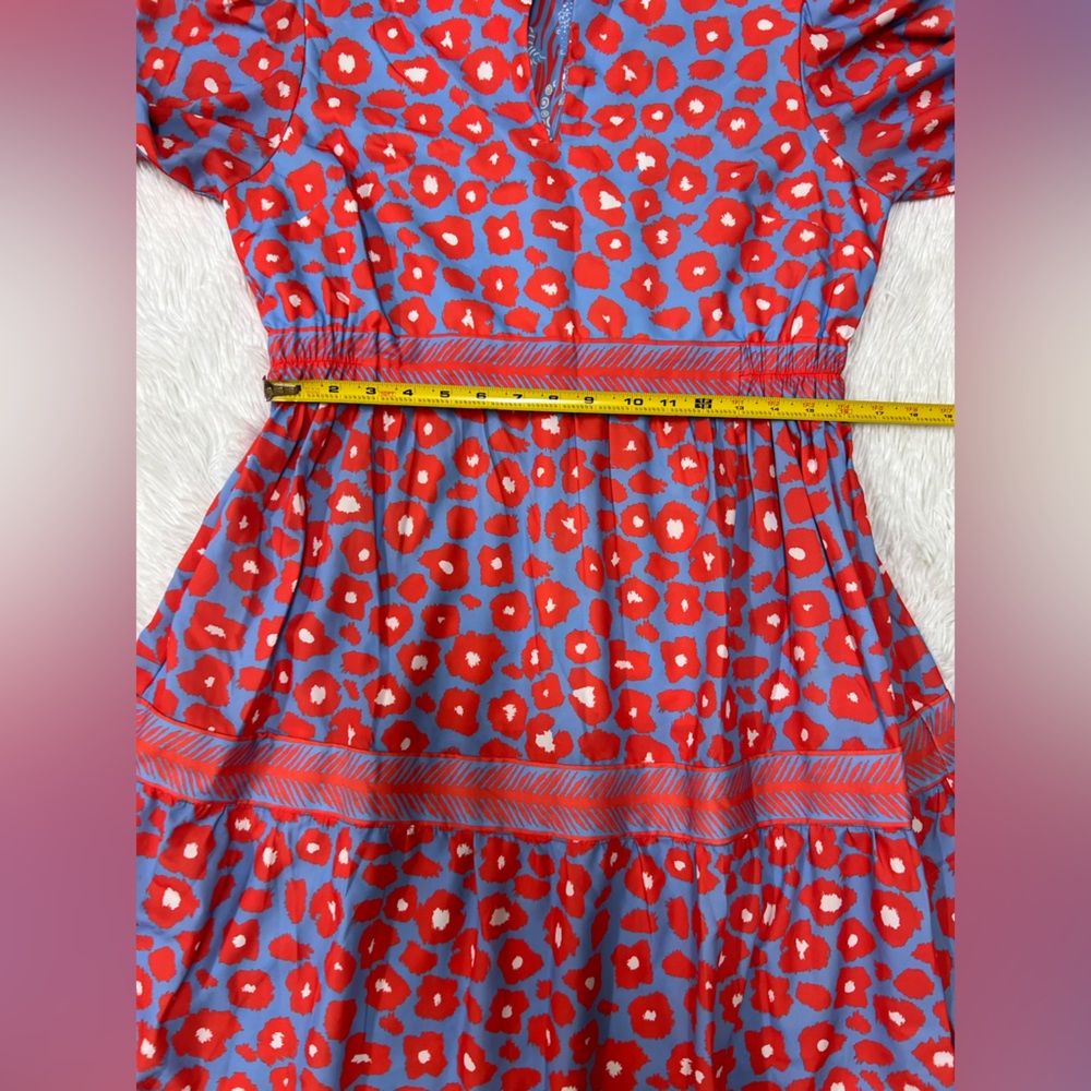 Gretchen Scott Designs Vibrant Red and Pink Midi Dress - Picture 8 of 12